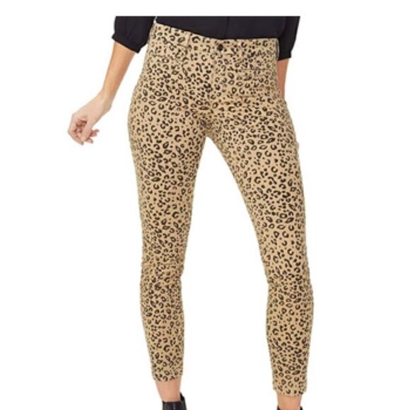NYDJ Ami Skinny Jeans Tan Black Leopard Print Pockets Zip Button Closure 18 - Picture 2 of 16